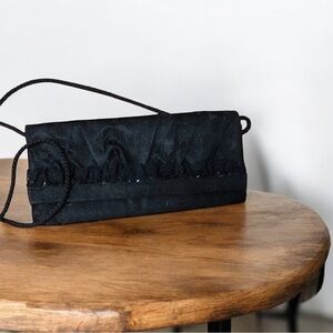 Vintage black lace evening Cache bag clutch